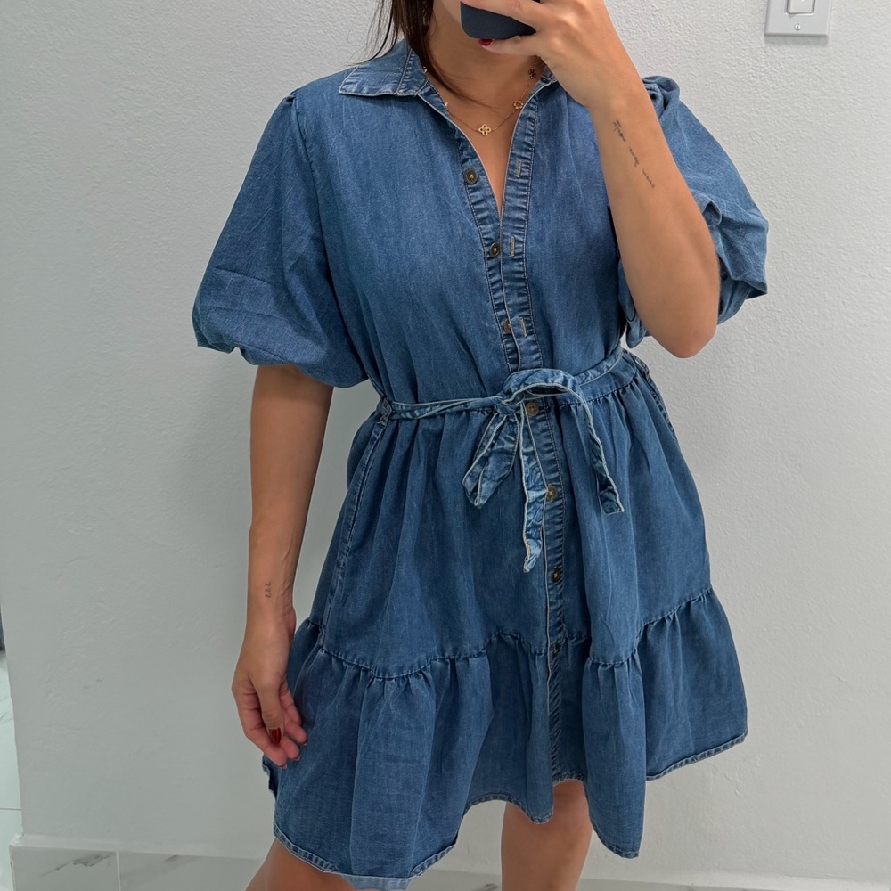 Indulge Denim Blue Mini Dress